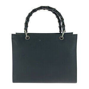 Gucci Black Tote Leather Bamboo Bag